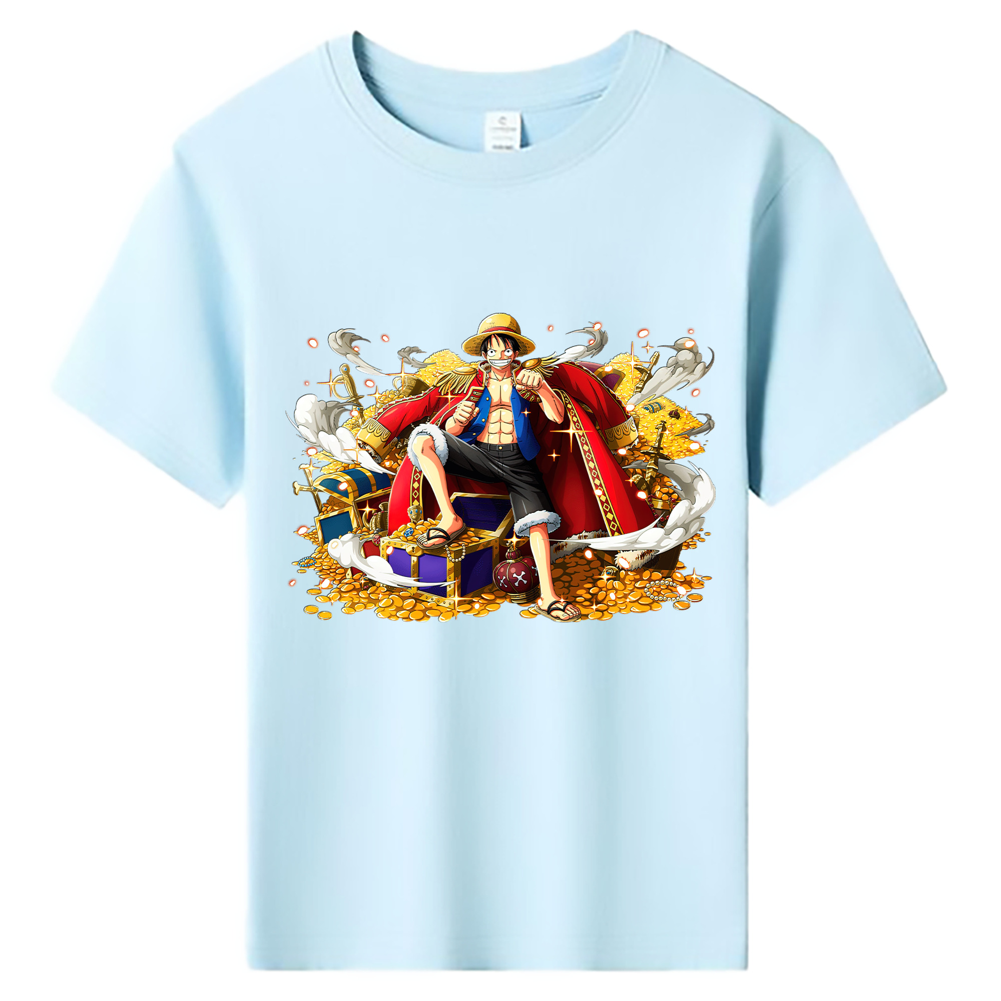 ワンピース モンキー・D・ルフィ ONE PIECE Monkey D. Luffy 綿100％キッズTシャツ（フロントプリント）